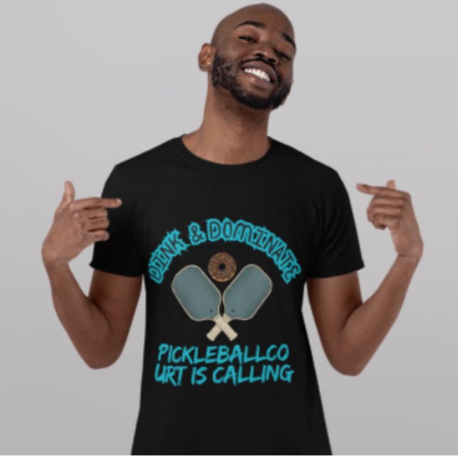 Dink & Dominate Pickleball Donut Sport Graphic T Shirt (Skapare uppladdad)