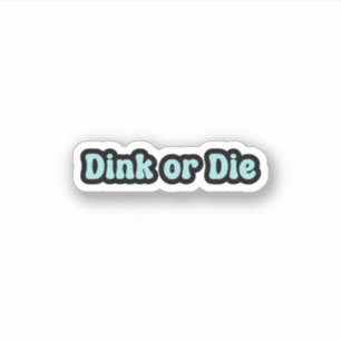 Dink eller Die Blue Retro Text Klistermärken
