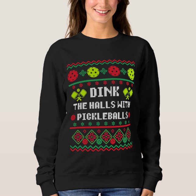Dink Halls med Picklebollar Ugly Sweater Stil T Shirt (Framsida)