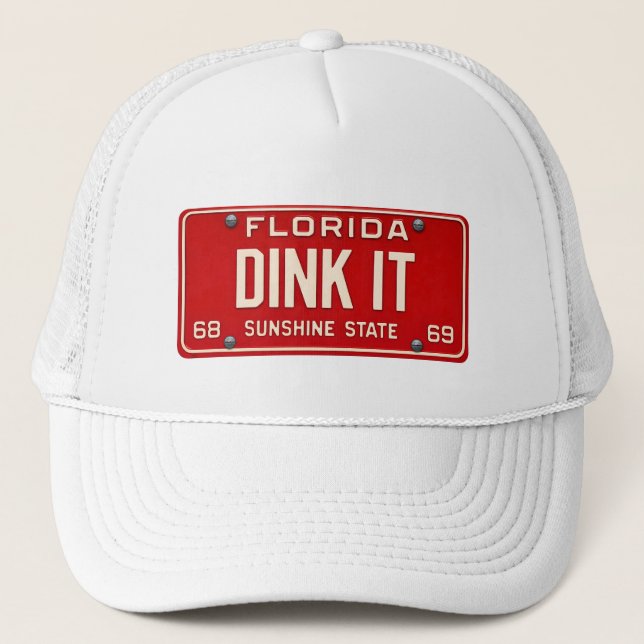 Dink It Pickleball Fan | Retro FL License Plate Keps (Framsida)