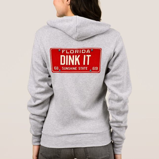 Dink It Pickleball Player Fan Retro License Plate T Shirt (Baksida)