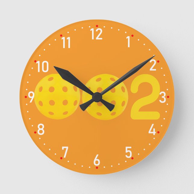 Dink O'ClockPickleball  Rund Klocka (Framsida)