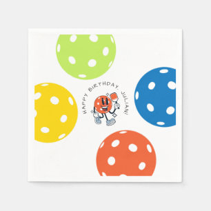 Dink Pickleball Party Sports Tecknad Mascot Paddle Pappersservett