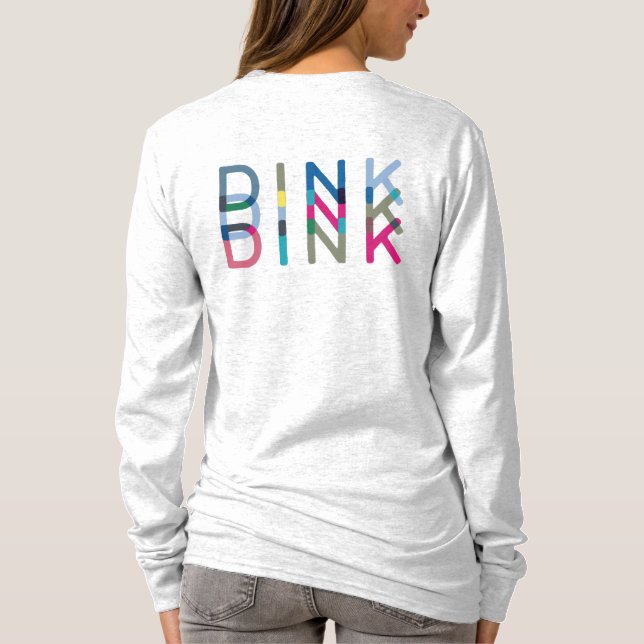 Dink Pickleball Roligt Chic Blue Grönt Rosa Gult T Shirt (Baksida)