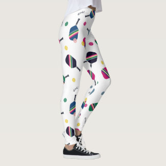 Dink! Pickleball Roligt Vibrant Blue Grönt Gult Leggings