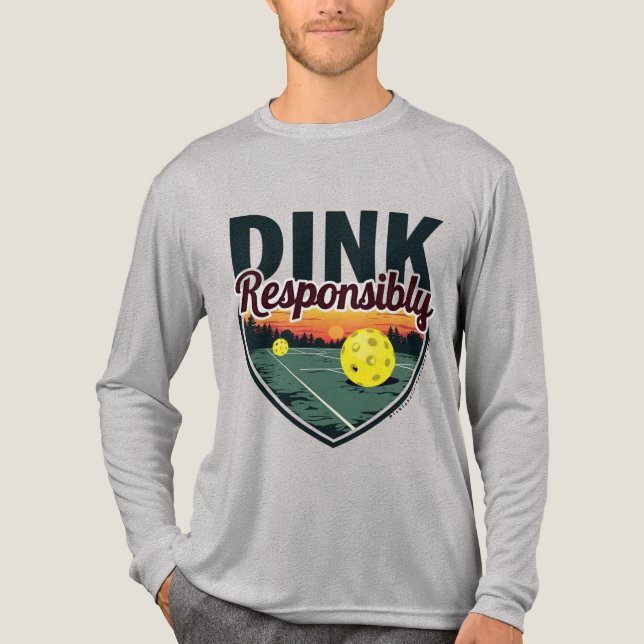 "Dink Responsible" Pickleball Långärmad Shirt T (Framsida)