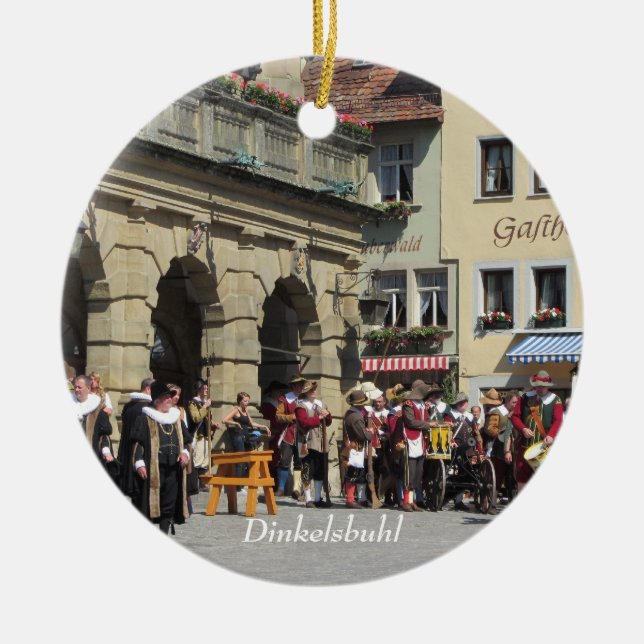 Dinkelsbuhl Historic Franconia Town Julgransprydnad Keramik (Framsidan)