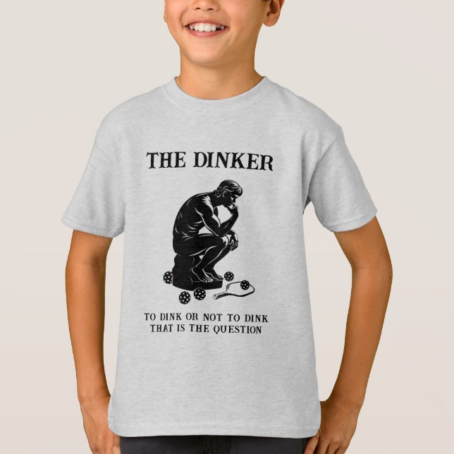 Dinker Thinker-Personligen Funny Pickleball T Shirt (Framsida)