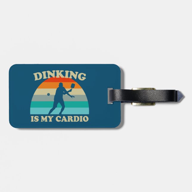 Dinking är min Cardio Pickleball Bagagebricka (Baksida Vågrät)