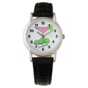 Dinking Cosmo Rosa Cocktail, Pickleball Limes Armbandsur