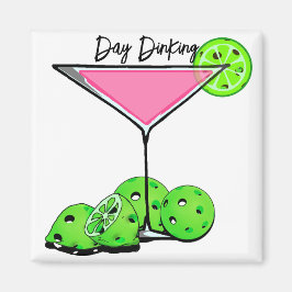 Dinking Cosmo Rosa Cocktail, Pickleball Limes Magnet