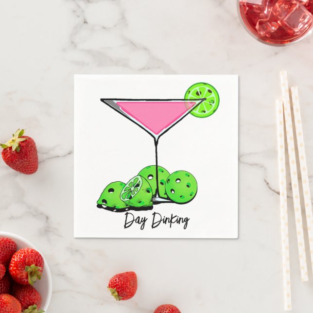 Dinking Cosmo Rosa Cocktail, Pickleball Limes Pappersservett (Insitu)