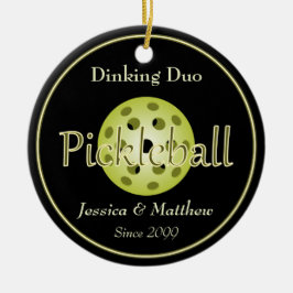Dinking Duo par Pickleball Boll Julgransprydnad Keramik