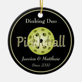 Dinking Duo par Pickleball Boll Julgransprydnad Keramik