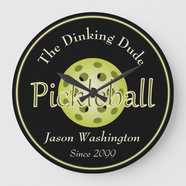 Dinking Killen Pickleball Boll Wall Clock Stor Klocka (Framsida)