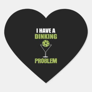 Dinking Problemsport Enthusiast Gift Hjärtformat Klistermärke