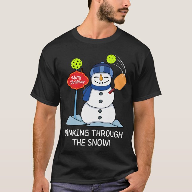 Dinkning genom Snö - julklapp T Shirt (Framsida)