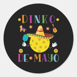 Dinko De Mayo Funny Cinco De Mayo Funny Pickleball Runt Klistermärke