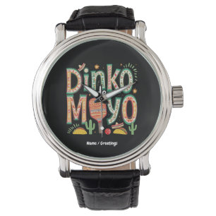 Dinko de Mayo Funny Cinco de Mayo Pickleball Pun Armbandsur