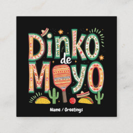 Dinko de Mayo Funny Cinco de Mayo Pickleball Pun Fyrkantigt Visitkort