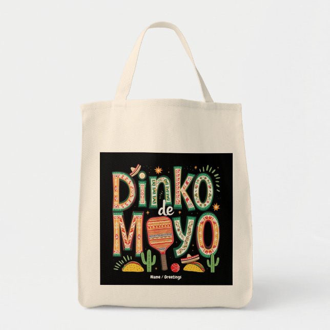Dinko de Mayo Funny Cinco de Mayo Pickleball Pun Tygkasse (Framsidan)