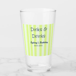 dinks & drink födelsedagsnamn datum grönrandig glaskopp