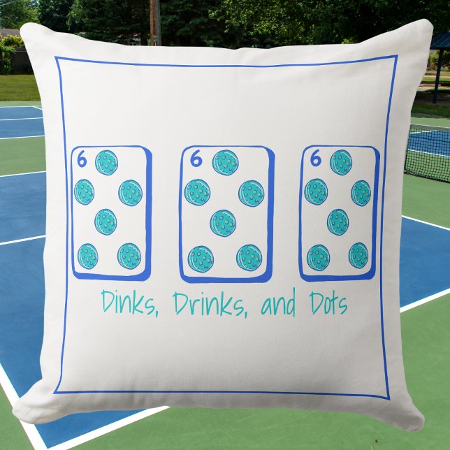 Dinks, Drinks & Dots / Pickleball Mahjong Dekor Kudde (Skapare uppladdad)