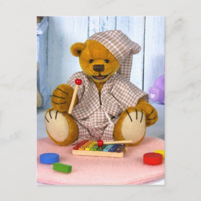 Dinky Bear med Xylophone Vykort (Framsida)