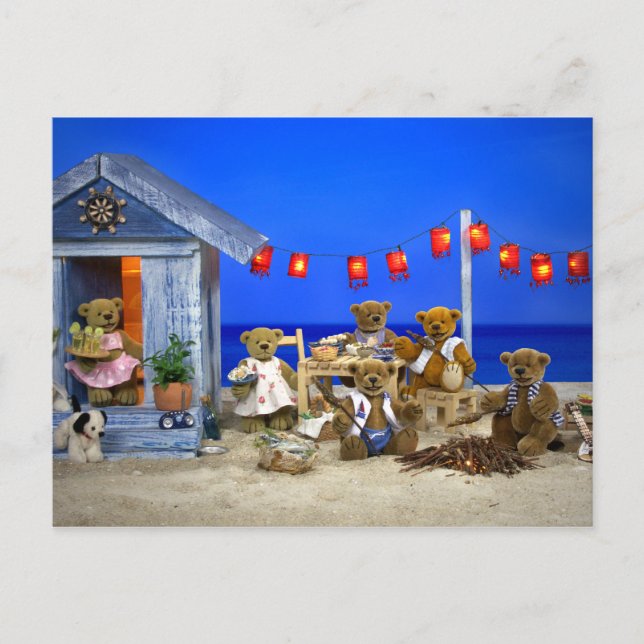 Dinky Bears: Beach Party Vykort (Framsida)