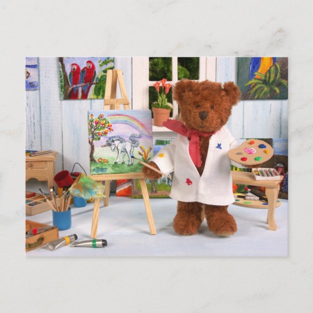 Dinky Bears: Little Painter Vykort (Framsida)