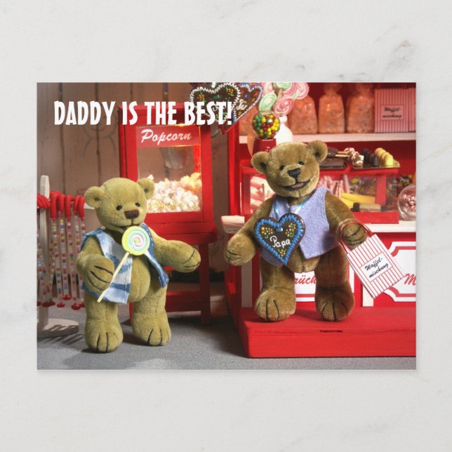 Dinky Bears: Pappa är bäst! Vykort (Framsida)