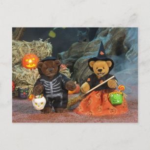 Dinky Bears Skeleton & Witch Vykort