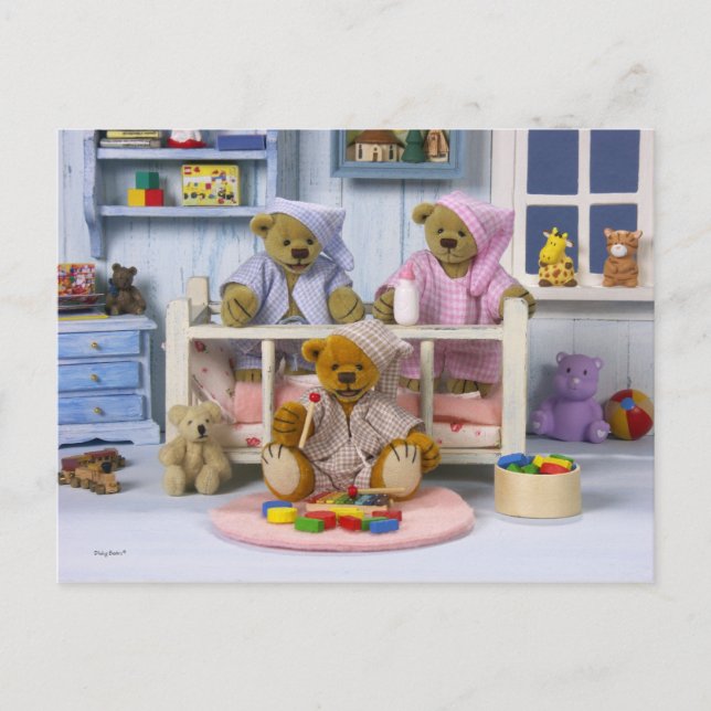Dinky Bears: Slumber Party Vykort (Framsida)