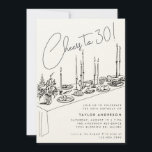 Dinner Bord Cheers Teckning 30års födelsedag Party Inbjudningar<br><div class="desc">Middag Bord Cheers till 30! Inbjudan till partiet 30års födelsedag i Hand Teckning</div>