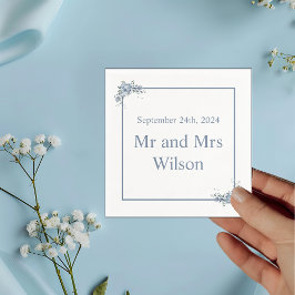 Dinner Cocktail-Blommigten Modern Dusty Blue Pappersservett