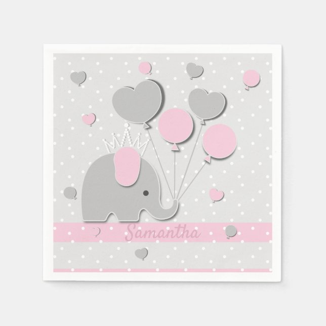 Dinner Elephant Balloons Nursery Gift Pappersservett (Framsidan)