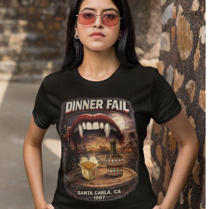 Dinner Fail Kvinnors Bella+Canvas Slim Fit Mörk T Shirt