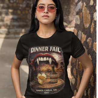 Dinner Fail Kvinnors Bella+Canvas Slim Fit Mörk T Shirt