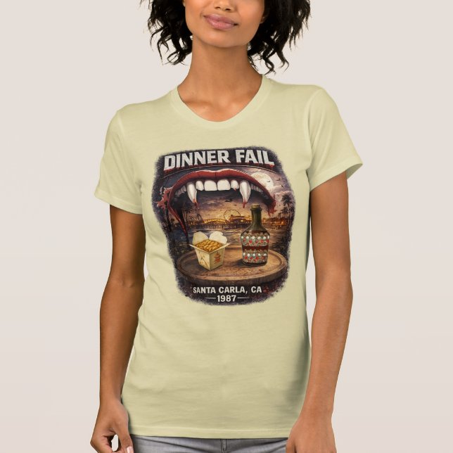 Dinner Fail Kvinnors Bella+Canvas Slim Fit T Shirt (Framsida)