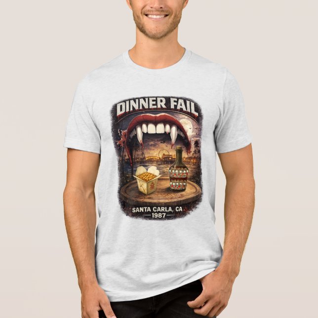 Dinner Fail Mäns Bella+Canvas T Shirt (Framsida)