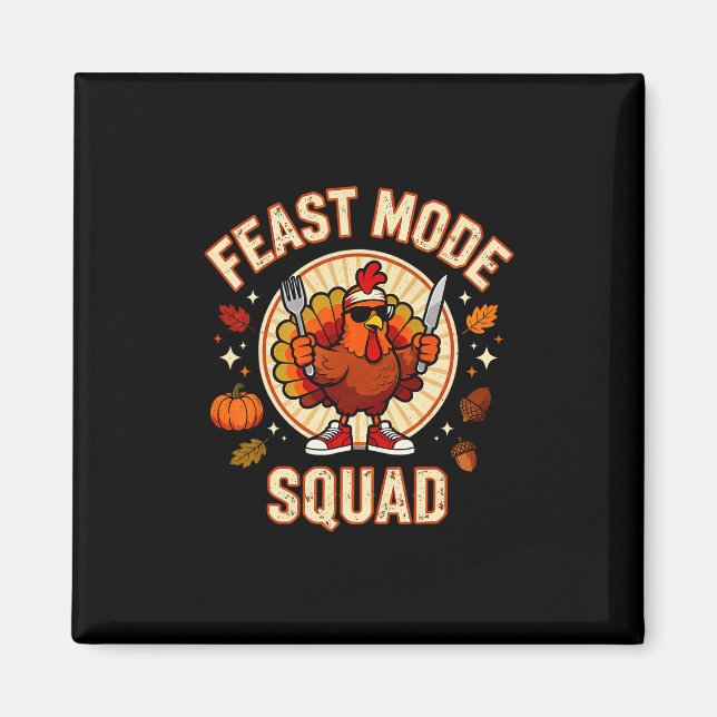 Dinner Fest Mode Sällskap Kalkon Matchande Thanksg Magnet (Framsidan)