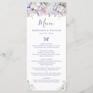 Dinner för den vimska Lilan Blommigt Romantic Bröl Meny