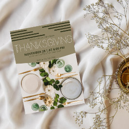Dinner för förenklad Thanksgiving i modern Abstrak Inbjudningar