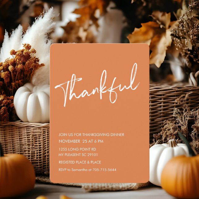 Dinner för rost-Orange - Thanksgiving Inbjudningar (Skapare uppladdad)