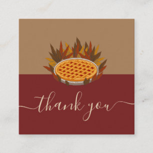 Dinner för Thanksgiving Paj-Minnen Tack Fyrkantigt Visitkort