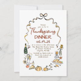 Dinner för vikande Thanksgiving i Hand plockade Inbjudningar