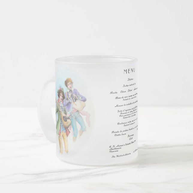 Dinner Invite at The Waldorf Astoria Hotel, 1907 Frostad Glasmugg (Framsida vänster)