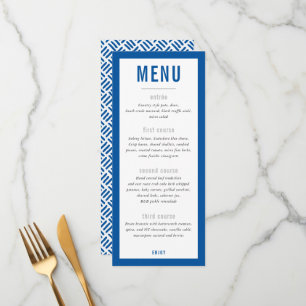 DINNER MENU modern block royal blue Meny