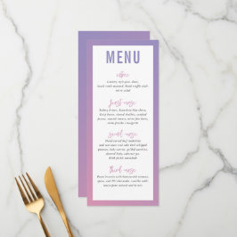 DINNER MENU modern lila rosa ombre-gradient Meny