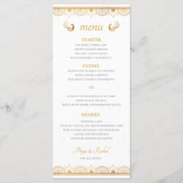 Dinner-meny för Indiska Guld Mönster Bröllop Meny